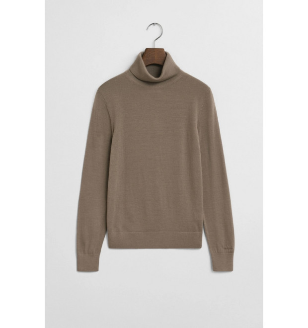 GANT dámsky rolák z extra jemnej merino vlny hnedý GANT dámsky rolák z extra jemnej merino vlny hnedý