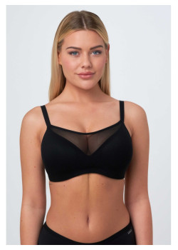 Sassa podprsenka Soft s tylom LUXURY MESH čierna