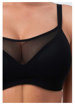 Sassa podprsenka Soft s tylom LUXURY MESH čierna