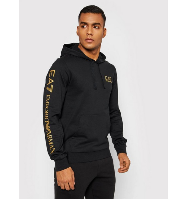 EA7 Emporio Armani pánska mikina s kapucňou čierna EA7 Emporio Armani pánska mikina s kapucňou čierna