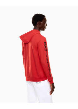 EA7 Emporio Armani pánska mikina s kapucňou červená