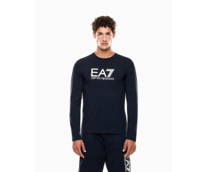 EA7 Emporio Armani pánske tričko s dlhým rukávom biele veľké logo modrá