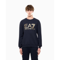 EA7 Emporio Armani pánska mikina modrá bez kapuce EA7 Emporio Armani pánska mikina modrá bez kapuce