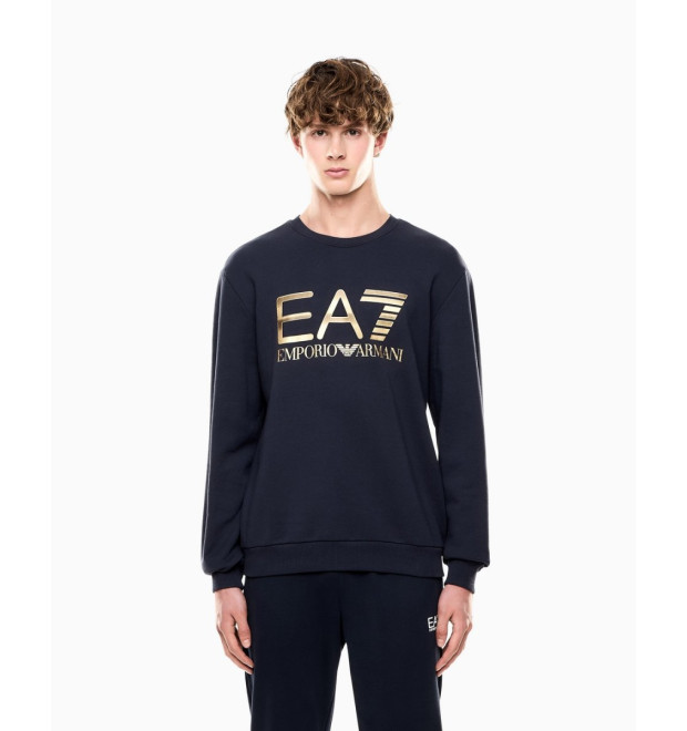 EA7 Emporio Armani pánska mikina modrá bez kapuce EA7 Emporio Armani pánska mikina modrá bez kapuce