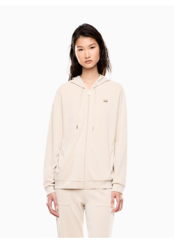 EA7 Emporio Armani Core Lady mikina s kapucňou béžová