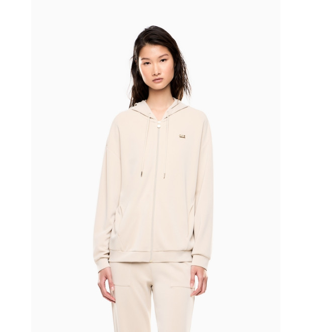 EA7 Emporio Armani Core Lady mikina s kapucňou béžová