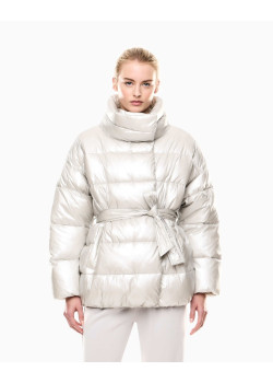 EA7 Emporio Armani dámska bunda zimná perleťová sivá