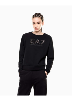 EA7 Emporio Armani dámska mikina s flitrami čierna