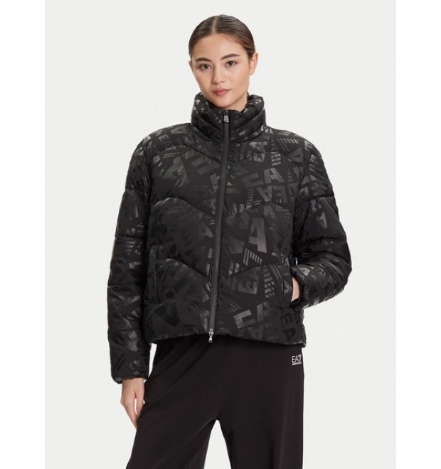 Dámska bunda Emporio Armani čierna s monogramom Dámska bunda Emporio Armani čierna s monogramom