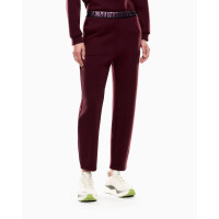 EA7 Emporio Armani dámske tepláky s dizajnovým pásom bordová EA7 Emporio Armani dámske tepláky s dizajnovým pásom bordová