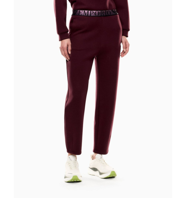 EA7 Emporio Armani dámske tepláky s dizajnovým pásom bordová EA7 Emporio Armani dámske tepláky s dizajnovým pásom bordová