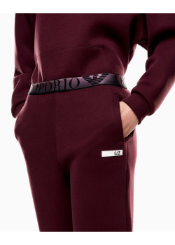 EA7 Emporio Armani dámske tepláky s dizajnovým pásom bordová