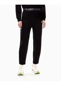 EA7 Emporio Armani dámske tepláky s dizajnovým pásom čierna