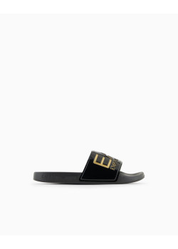 EA7 Emporio Armani pánske šľapky čierne/zlaté