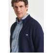 Gant pánsky kardigan na zips Evening blue modrý Gant pánsky kardigan na zips Evening blue modrý