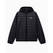 EA7 Emporio Armani pánska prešívaná bunda s kapucňou zlaté logo čierna EA7 Emporio Armani pánska prešívaná bunda s kapucňou zlaté logo čierna