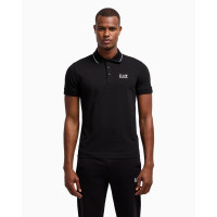 EA7 Emporio Armani pánske polo tričko čierna