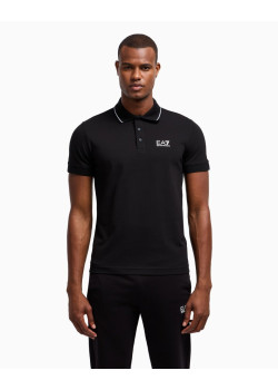 EA7 Emporio Armani pánske polo tričko čierna