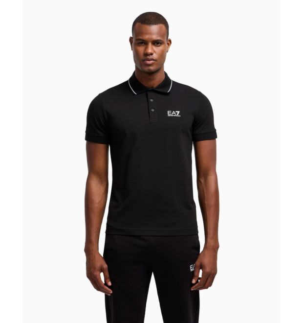 EA7 Emporio Armani pánske polo tričko čierna