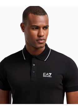 EA7 Emporio Armani pánske polo tričko čierna