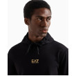 EA7 Emporio Armani pánska tenká mikina so zlatým logom čierna EA7 Emporio Armani pánska tenká mikina so zlatým logom čierna