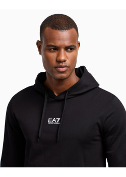EA7 Emporio Armani pánska tenká mikina s kapucňou čierna