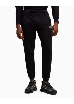 EA7 Emporio Armani pánske tepláky so zlatým logom čierna