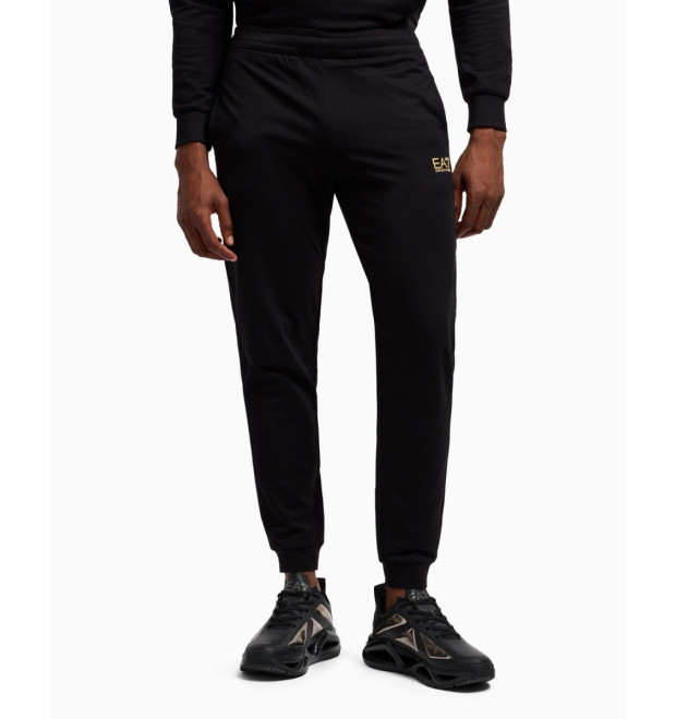 EA7 Emporio Armani pánske tepláky so zlatým logom čierna EA7 Emporio Armani pánske tepláky so zlatým logom čierna