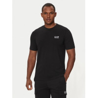 EA7 Emporio Armani pánske tričko s bielym logom čierna
