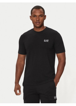 EA7 Emporio Armani pánske tričko s bielym logom čierna
