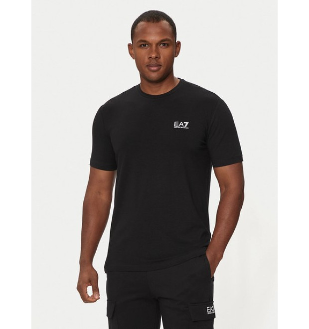 EA7 Emporio Armani pánske tričko s bielym logom čierna EA7 Emporio Armani pánske tričko s bielym logom čierna