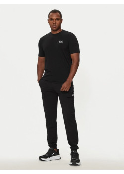 EA7 Emporio Armani pánske tričko s bielym logom čierna