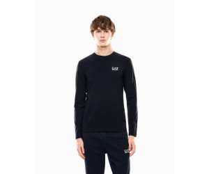 EA7 Emporio Armani pánske tričko s dlhým rukávom biele logo modrá
