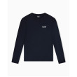 EA7 Emporio Armani pánske tričko s dlhým rukávom biele logo modrá