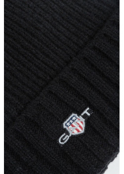 Gant zimná pletená čiapka s logom čierna