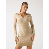 Guess dámske mini šaty z vlnenej zmesi béžové Guess dámske mini šaty z vlnenej zmesi béžové