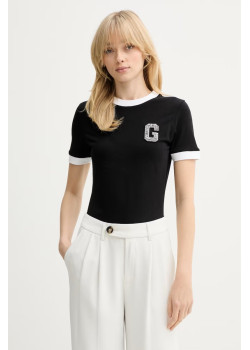 Guess tričko s kamienkovým logom G čierne