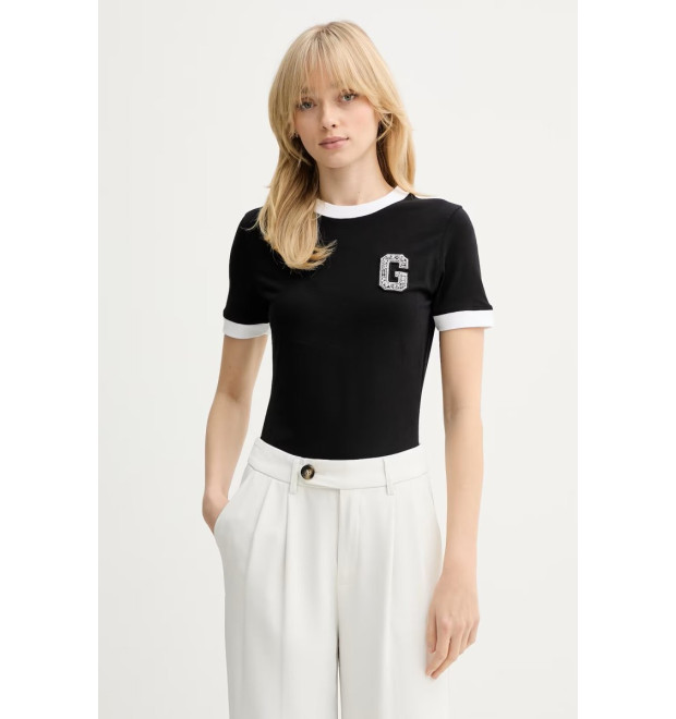 Guess tričko s kamienkovým logom G čierne Guess tričko s kamienkovým logom G čierne
