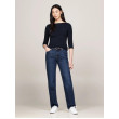 Tommy Hilfiger dámske slim tričko s lodičkovým výstrihom modré
