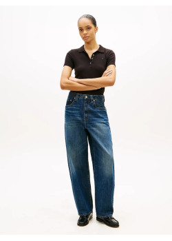Tommy Hilfiger dámske polotričko Slim Fit čierne