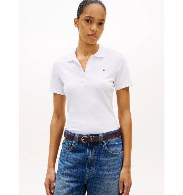 Tommy Hilfiger dámske polotričko Slim Fit biele Tommy Hilfiger dámske polotričko Slim Fit biele