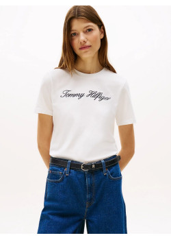 Tommy Hilfiger dámske tričko z organickej bavlny biele