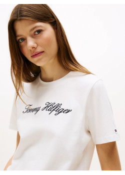 Tommy Hilfiger dámske tričko z organickej bavlny biele