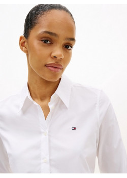 Tommy Hilfiger dámska košeľa z pružnej organickej bavlny biela