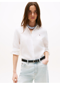 Tommy Hilfiger ľanová košeľa biela