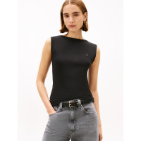 Tommy Hilfiger top s lodičkovým výstrihom čierny Tommy Hilfiger top s lodičkovým výstrihom čierny