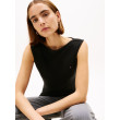 Tommy Hilfiger top s lodičkovým výstrihom čierny Tommy Hilfiger top s lodičkovým výstrihom čierny