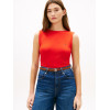 Tommy Hilfiger top s lodičkovým výstrihom červený Tommy Hilfiger top s lodičkovým výstrihom červený