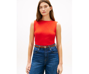 Tommy Hilfiger top s lodičkovým výstrihom červený Tommy Hilfiger top s lodičkovým výstrihom červený