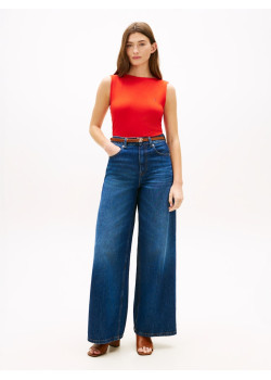 Tommy Hilfiger top s lodičkovým výstrihom červený